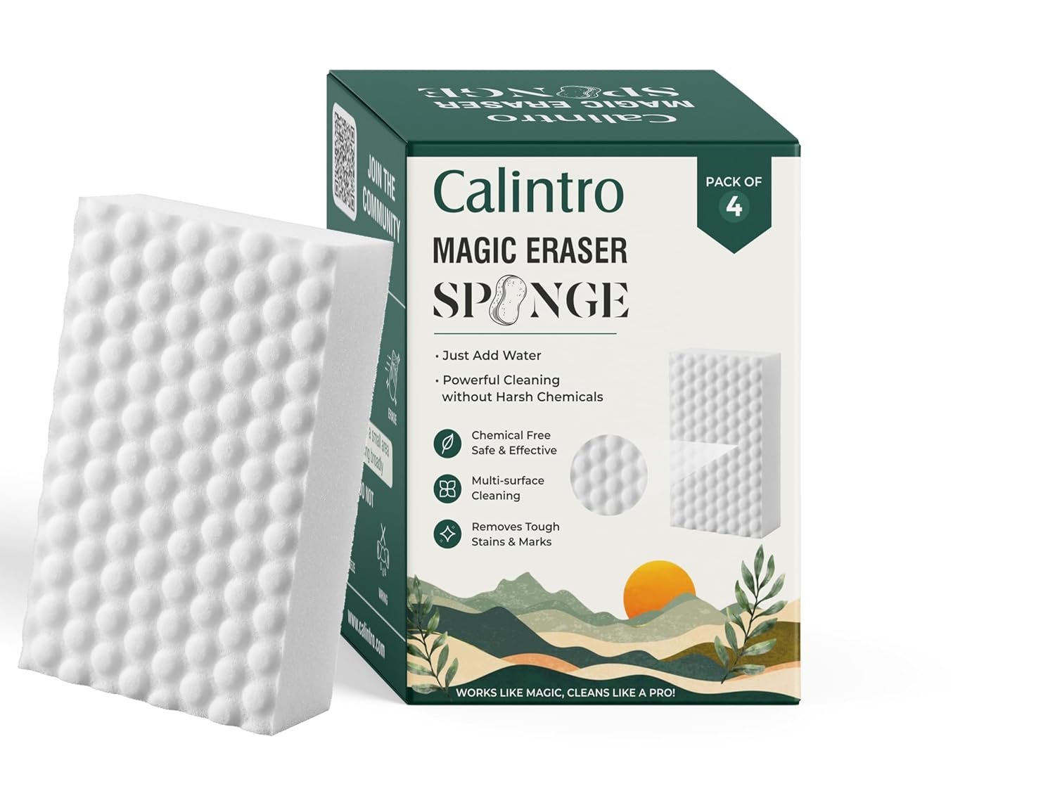 Calintro Magic Eraser Sponge Pack of 4